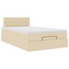 vidaXL Ottoman-Bett mit Matratze Creme 120x190 cm Stoff