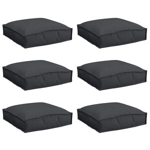 vidaXL Kissen 6 pcs Schwarz 40 x 40 x 8 cm Oxford-Stoff