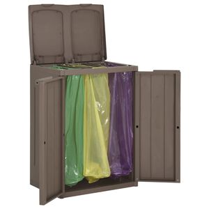 vidaXL M&uuml;lleimer mit 2 Klappen Braun 65x45x88 cm PP
