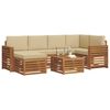vidaXL Sofagarnituren 7 pcs Natur und Beige Massivholz Akazie