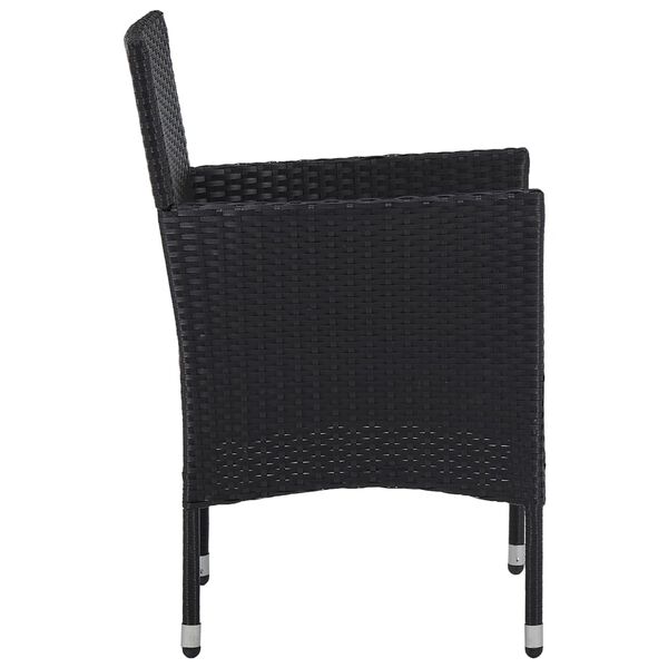 vidaXL Garten-Essst&uuml;hle 2 Stk. Poly Rattan Schwarz