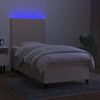 vidaXL Boxspringbett mit Matratze & LED Creme 100x200 cm Stoff