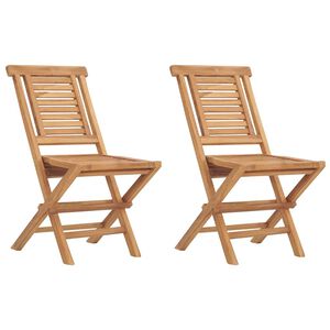 vidaXL Klappst&uuml;hle, 2 St&uuml;ck, 47 x 63 x 90 cm, Massivholz Teak