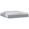 vidaXL Ottoman-Bett ohne Matratze Hellgrau 200x200 cm Stoff