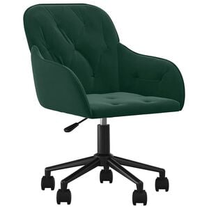 vidaXL B&uuml;rostuhl Drehbar Dunkelgr&uuml;n Samt