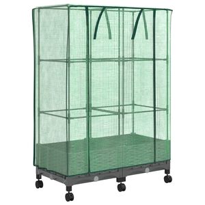 vidaXL Gartenplanter mit Gew&auml;chshausabdeckung und R&auml;dern 2 Stk. PP