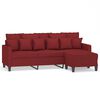 vidaXL 3-Sitzer-Sofa mit Hocker Weinrot 180 cm Stoff
