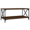 vidaXL Couchtisch Braun Eichen-Optik 100x50x45 cm Holzwerkstoff Eisen