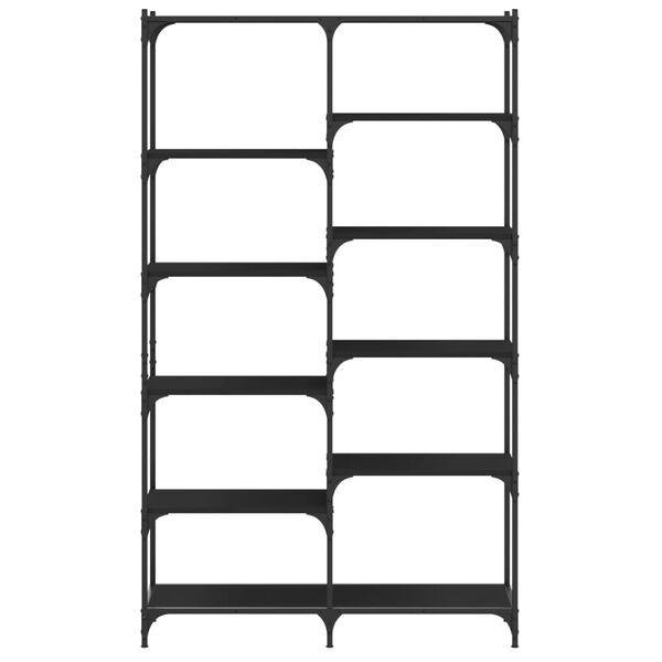 vidaXL B&uuml;cherregal Schwarz 100x32x170 cm Holzwerkstoff und Eisen