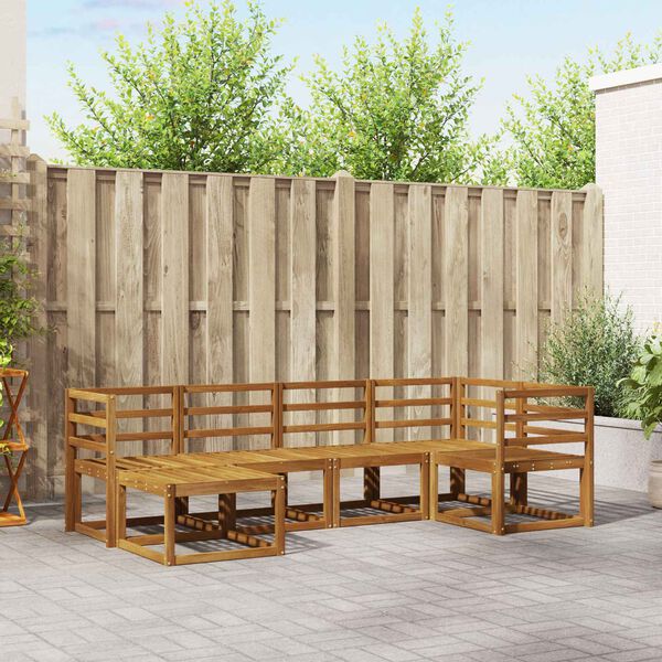 vidaXL Outdoor-Sofagarnitur mit Kissen 6 pcs Natur und Creme