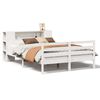 vidaXL Massivholzbett mit Regal ohne Matratze Wei&szlig; 140x190 cm Kiefer