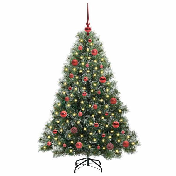 vidaXL K&uuml;nstlicher Weihnachtsbaum mit 150 LEDs Gr&uuml;n 150 cm PE und PVC