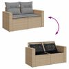 vidaXL 8-tlg. Garten-Sofagarnitur mit Kissen Beige Poly Rattan Akazie