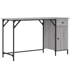 vidaXL Computertisch Grau Sonoma 131x48x75 cm Holzwerkstoff