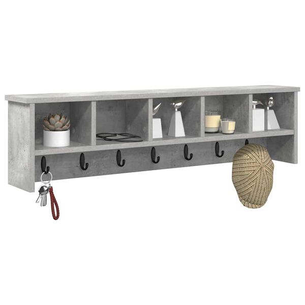 vidaXL Wandmontierter Kleiderständer Betongrau 100 x 16 x 26 cm