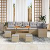 vidaXL Gartensofa-set mit Kissen 10 pcs Beige Poly Rattan