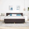 vidaXL Boxspringbett mit Matratze Dunkelbraun 180 x 200 cm Stoff