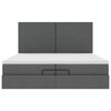 vidaXL Ottoman-Bett mit Matratzen & LEDs Dunkelgrau 200x200 cm Stoff