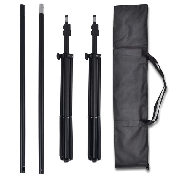 vidaXL Fotostudio Set 3 Baumwolle-Hintergründe Rahmen verstellbar 3x5m