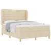 vidaXL Boxspringbett mit Matratze Dunkelgrau 90x190 cm Creme Stoff