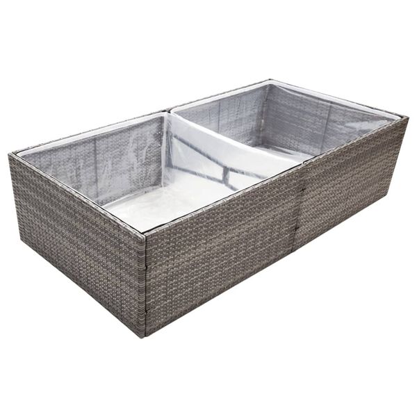 vidaXL Pflanzkübel Grau 157x80x40 cm Poly Rattan