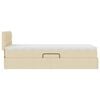 vidaXL Bett mit Stauraum und LED mit Matratze Creme 90 x 190 cm Stoff