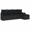 vidaXL Gartensofa-set mit Speicher 5 pcs Schwarz Poly-Rattan