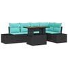 vidaXL Garten-Sofa-Set 6 stk. 5-Sitzanzahl Schwarz und Teal