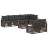 vidaXL Gartensofa-set 9 pcs Grau Poly-Rattan