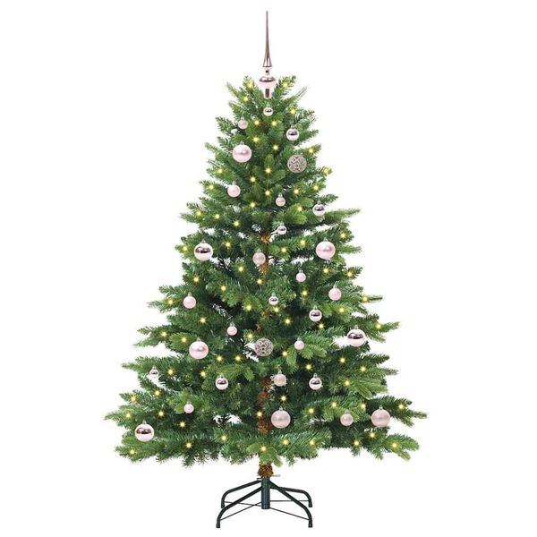 vidaXL K&uuml;nstlicher Weihnachtsbaum mit 150 LEDs Gr&uuml;n 150 cm PE und PVC