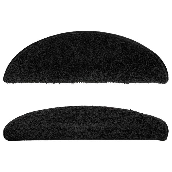 vidaXL Stufenmatten 10 Stk. 56x17x3 cm Schwarz Halbrund