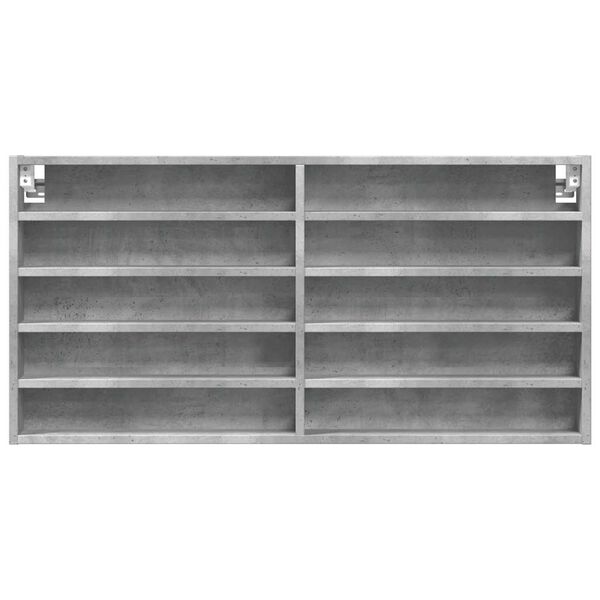 vidaXL Vitrinenschrank Betongrau 100x8,5x50 cm Holzwerkstoff