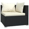 vidaXL 8-tlg. Garten-Lounge-Set mit Kissen Schwarz Poly Rattan