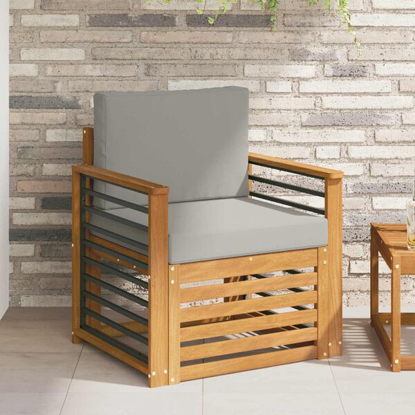 vidaXL Outdoor-Sofagarnitur mit Kissen Natur 71 x 63 x 73 cm