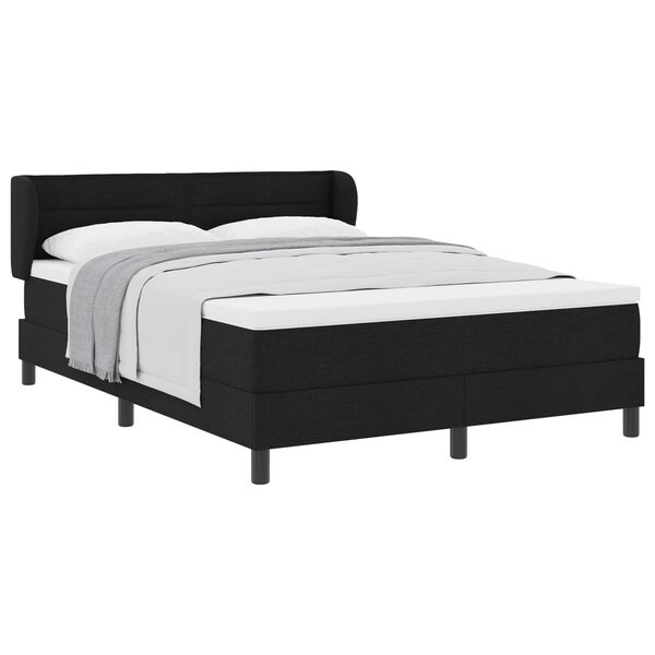 vidaXL Boxspringbett mit Matratze Schwarz 140 x 190 cm Stoff