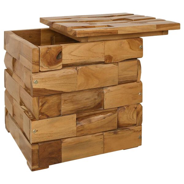 vidaXL Aufbewahrungshocker Braun 40 x 40 x 45 cm Massivholz Teak