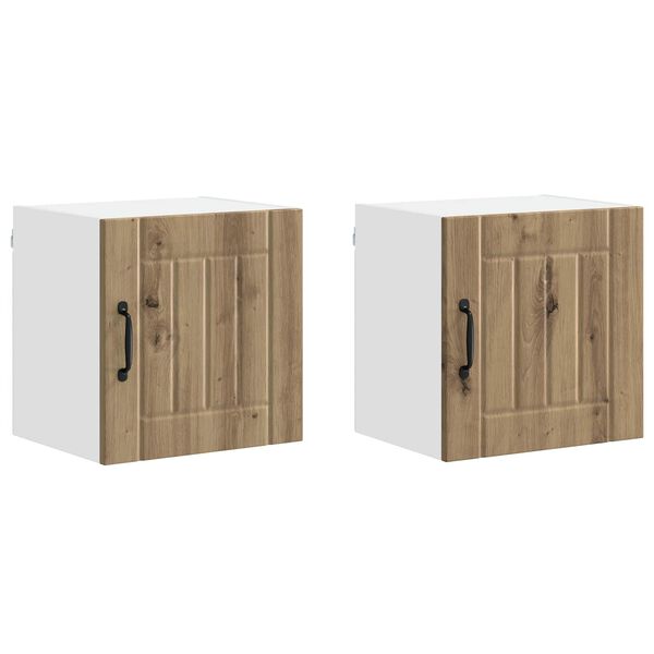 vidaXL K&uuml;chenschrank 2 pcs Artisan-Eiche 40 x 31 x 40 cm Holzwerkstoff