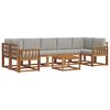 vidaXL Outdoor-Sofagarnitur mit Kissen 8 pcs Nat&uuml;rlich und Hellgrau