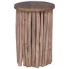 vidaXL Hocker Natur 30 x 30 x 45 cm Massivholz Teak