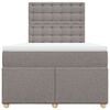 vidaXL Boxspringbett mit Matratze Taupe 120x200 cm Stoff