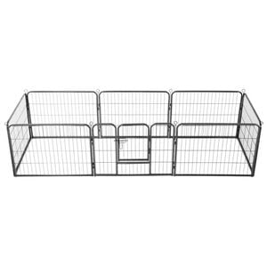 vidaXL Hunde-Laufgitter 8 Paneele Stahl 60 x 80 cm Schwarz