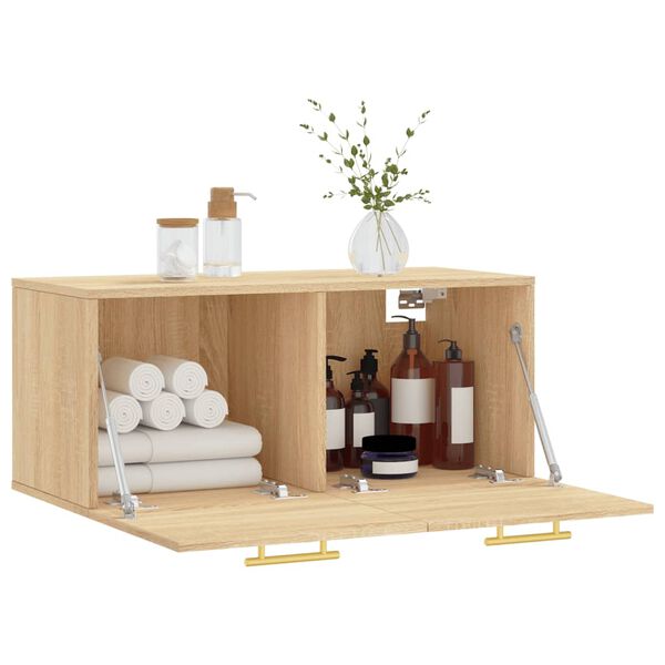 vidaXL Wandschrank Sonoma-Eiche 80x36,5x35 cm Holzwerkstoff