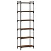 vidaXL B&uuml;cherregal 6 B&ouml;den Braun Eiche-Optik 60x30x188cm Holzwerkstoff