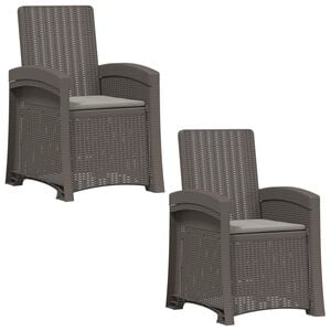 vidaXL Liegesessel Garten Rattan-Optik 2 pcs Hellgrau PP