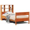 vidaXL Massivholzbett mit Regal ohne Matratze Wachsbraun 100x200 cm