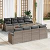 vidaXL Gartensofa-set mit Kissen 9 pcs Grau Poly-Rattan