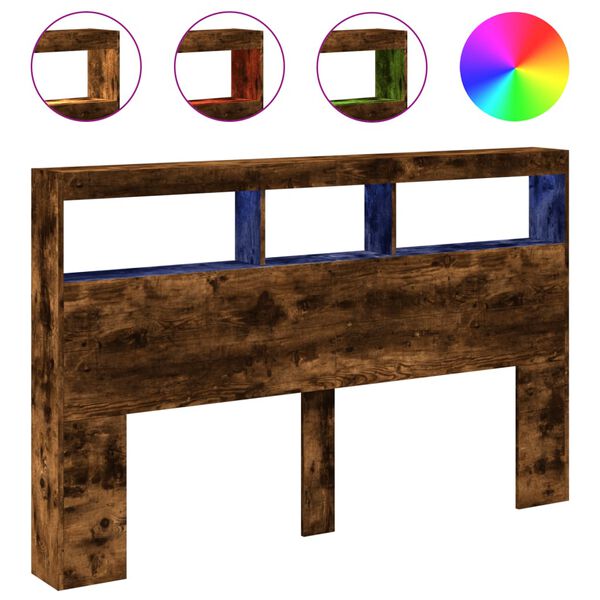 vidaXL LED-Kopfteil mit Ablage R&auml;uchereiche 160x17x102 cm