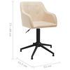 vidaXL B&uuml;rostuhl Drehbar Creme Stoff
