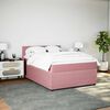 vidaXL Boxspringbett mit Matratze Rosa 140x190 cm Samt