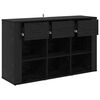 vidaXL Sideboard Schwarz Eichen-Optik 100 x 30 x 59,5 cm Holzwerkstoff